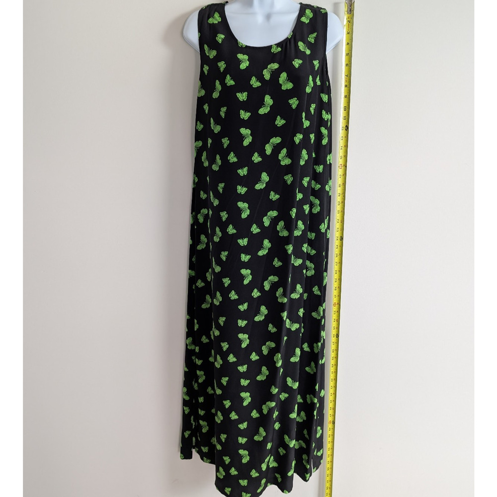 Vintage Ann May Silk Maxi Dress Womens Medium Butterfly 90s Phoebe Whimsical Y2K - Picture 8 of 9
